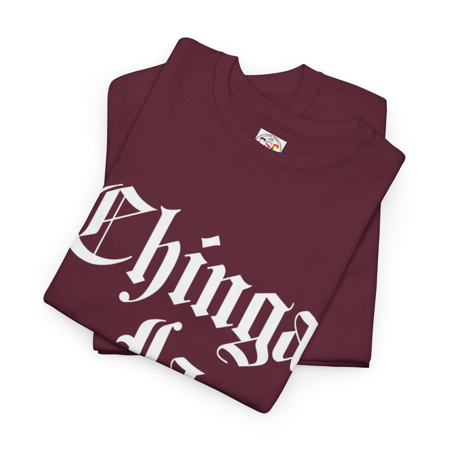 Graphic Tee — "Chinga La Migra" Bold Gothic Statement Shirt