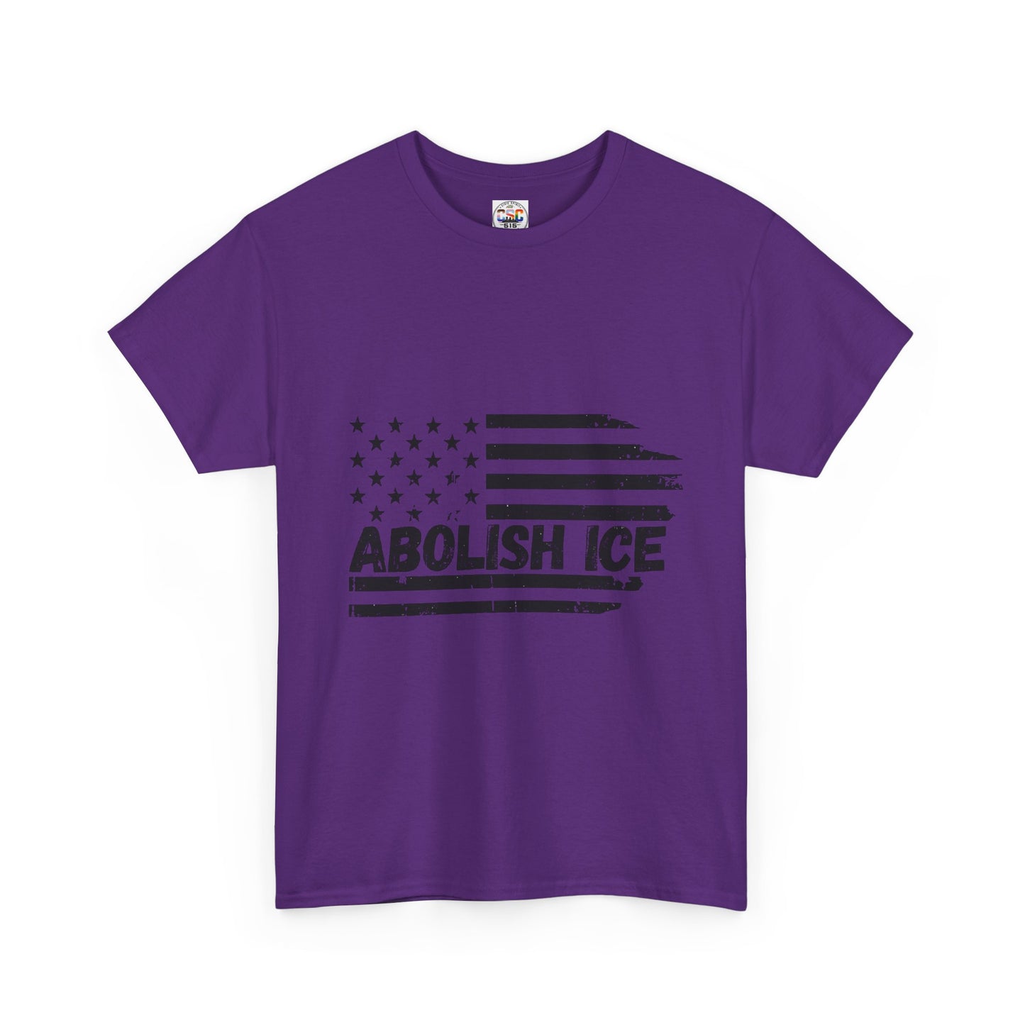 Abolish ICE T-Shirt — Distressed American Flag Protest Tee