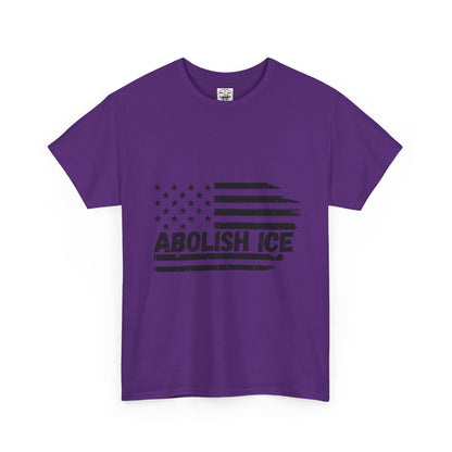 Abolish ICE T-Shirt — Distressed American Flag Protest Tee
