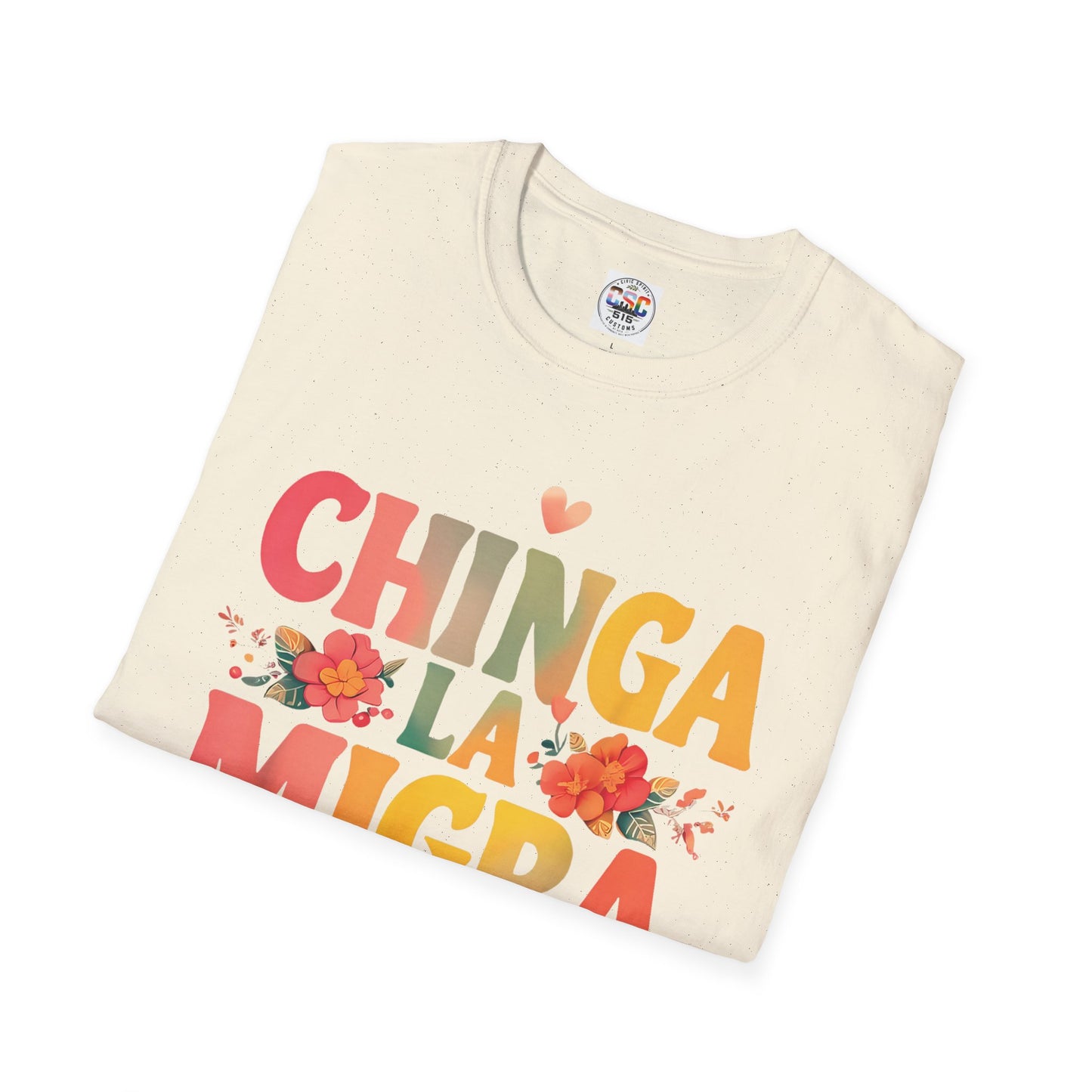 Chinga La Migra Floral T-Shirt – Bold Spanish Protest Tee