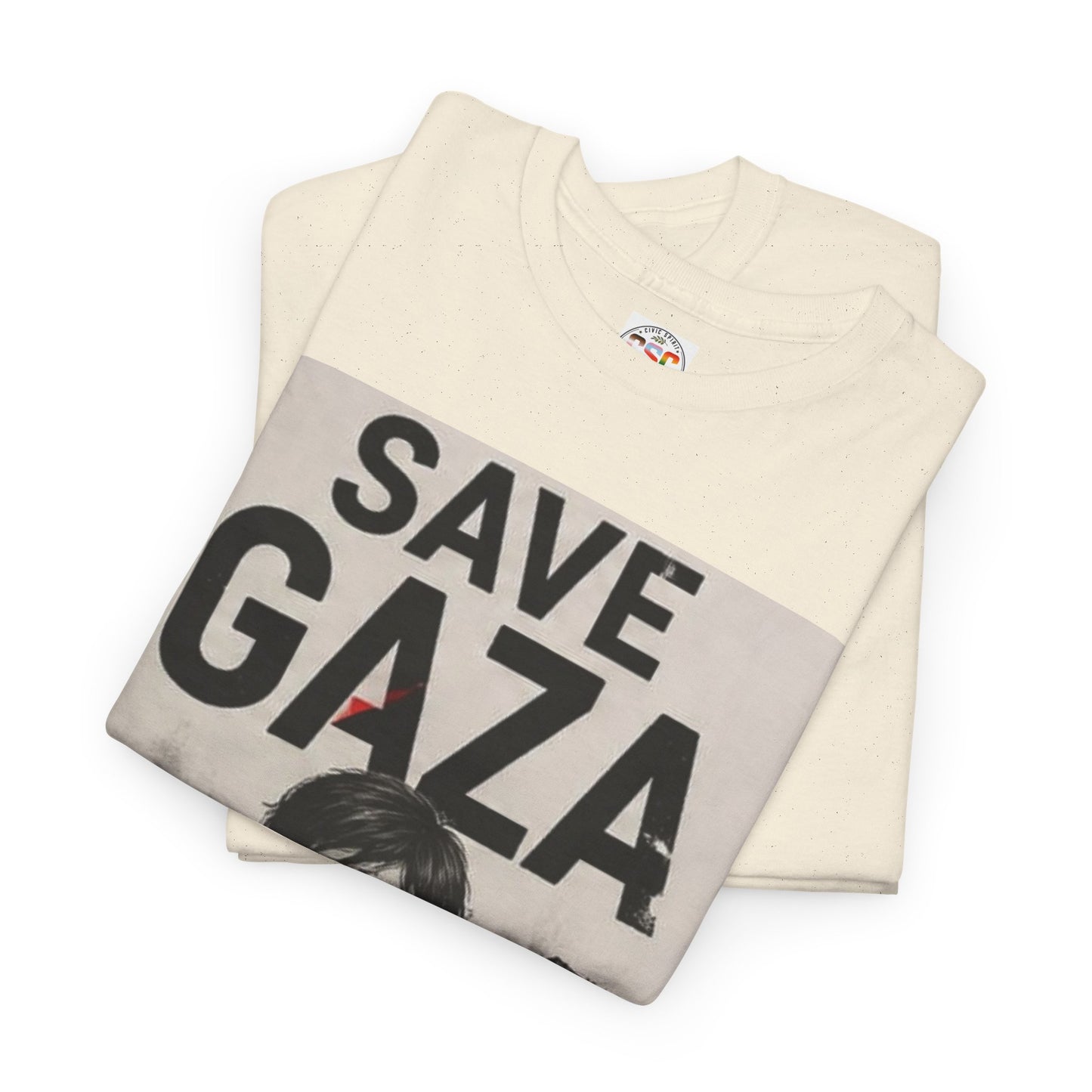 T‑Shirt — "Save Gaza" Protest Tee with Child Illustration (Humanitarian Support)