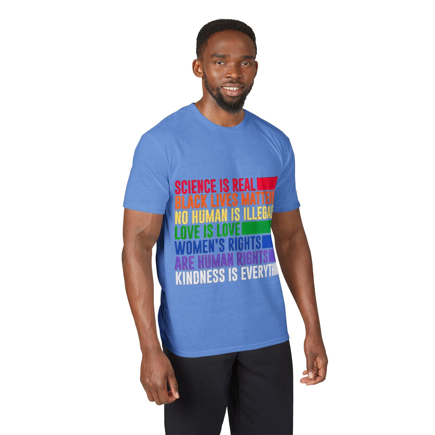Equality Pride T-Shirt — "Science Is Real, Black Lives Matter" Rainbow Social Justice Tee
