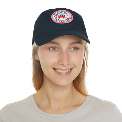 Dad Hat — Round Leather Patch 'Pedophile Protectors' Political Satire Cap