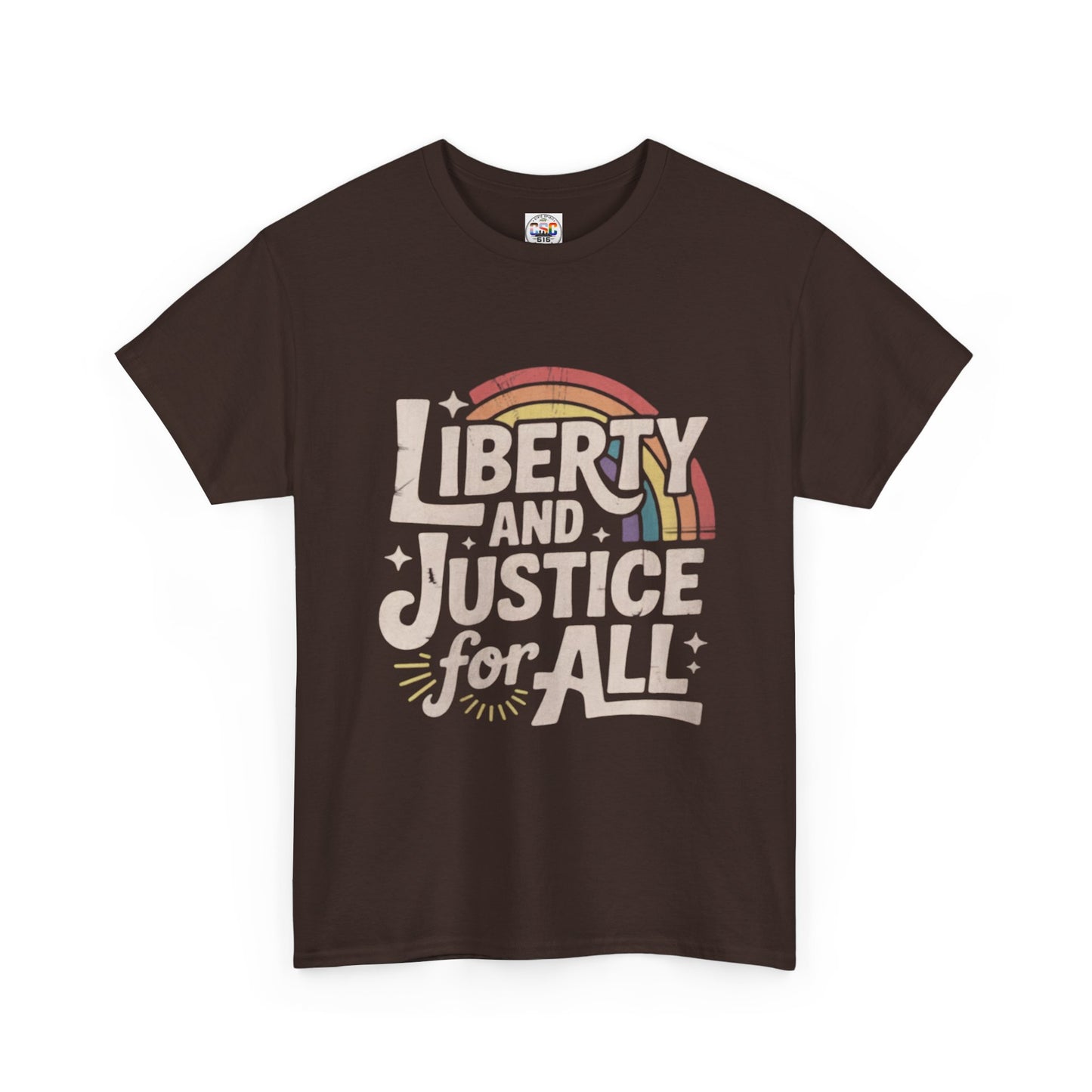 Liberty and Justice for All Tee — Vintage Rainbow Equality T-Shirt