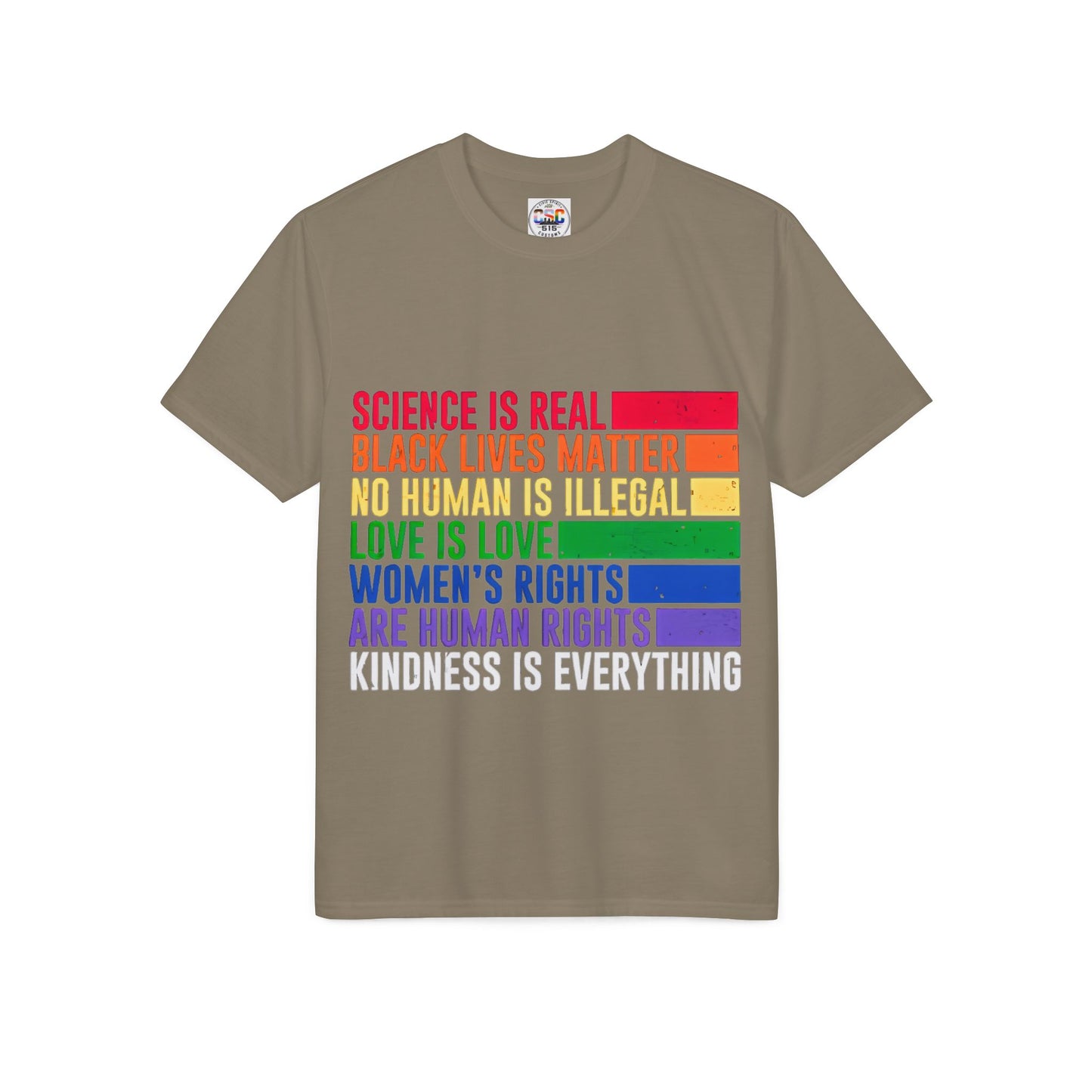 Equality Pride T-Shirt — "Science Is Real, Black Lives Matter" Rainbow Social Justice Tee