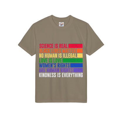 Equality Pride T-Shirt — "Science Is Real, Black Lives Matter" Rainbow Social Justice Tee
