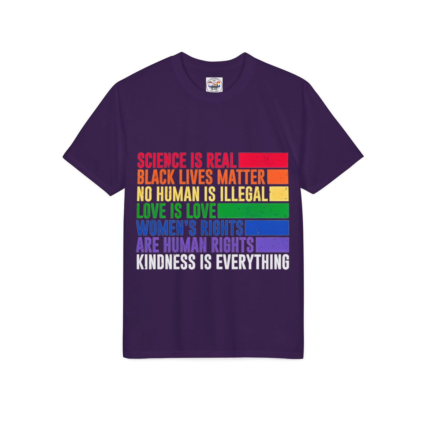 Equality Pride T-Shirt — "Science Is Real, Black Lives Matter" Rainbow Social Justice Tee