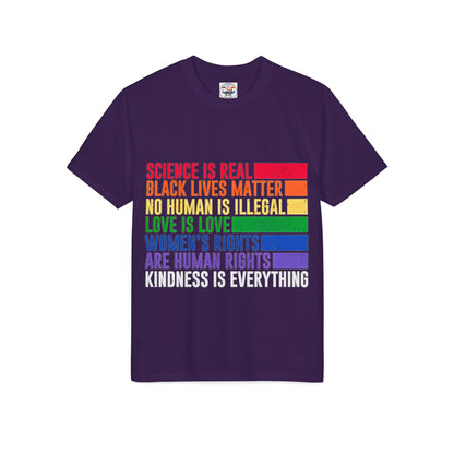 Equality Pride T-Shirt — "Science Is Real, Black Lives Matter" Rainbow Social Justice Tee