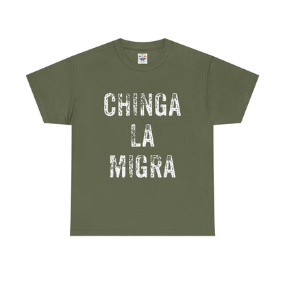 T-Shirt — "Chinga La Migra" Bold Distressed Statement Tee