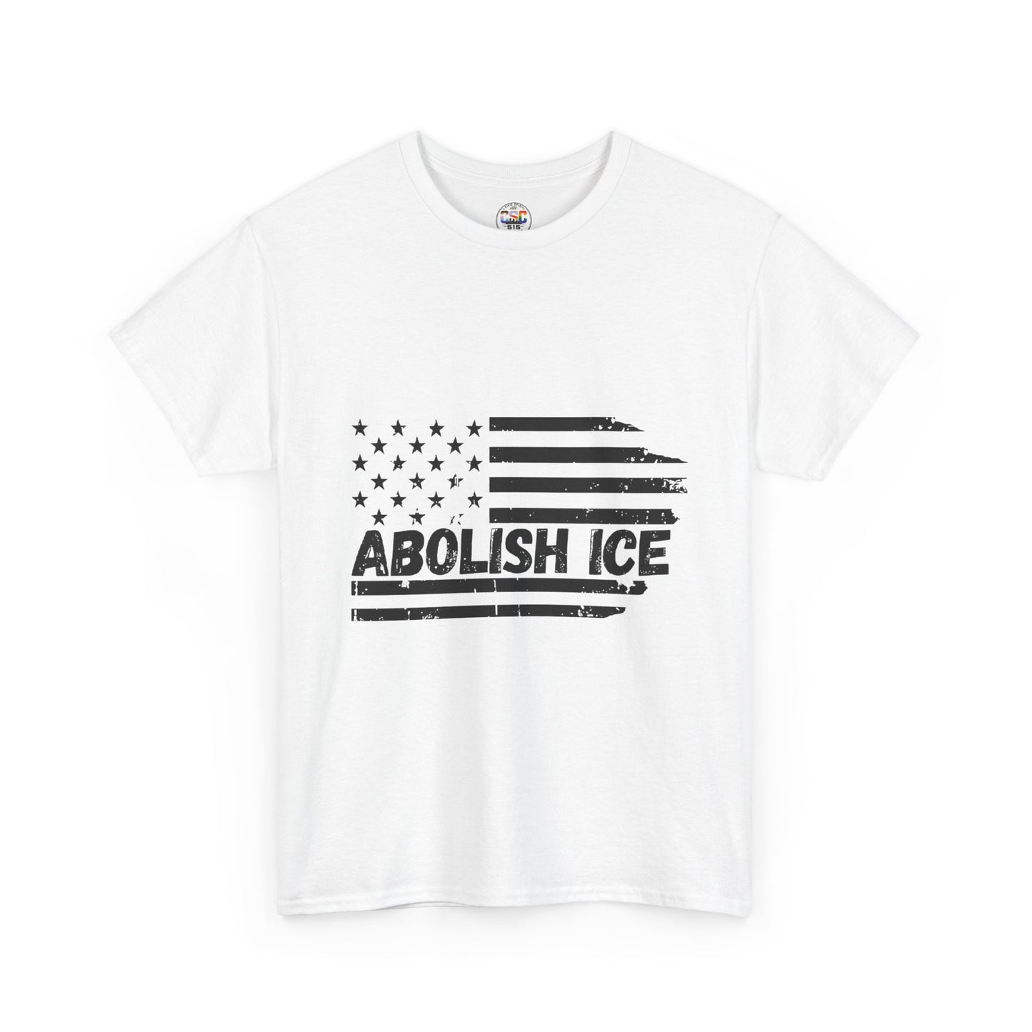 Abolish ICE T-Shirt — Distressed American Flag Protest Tee