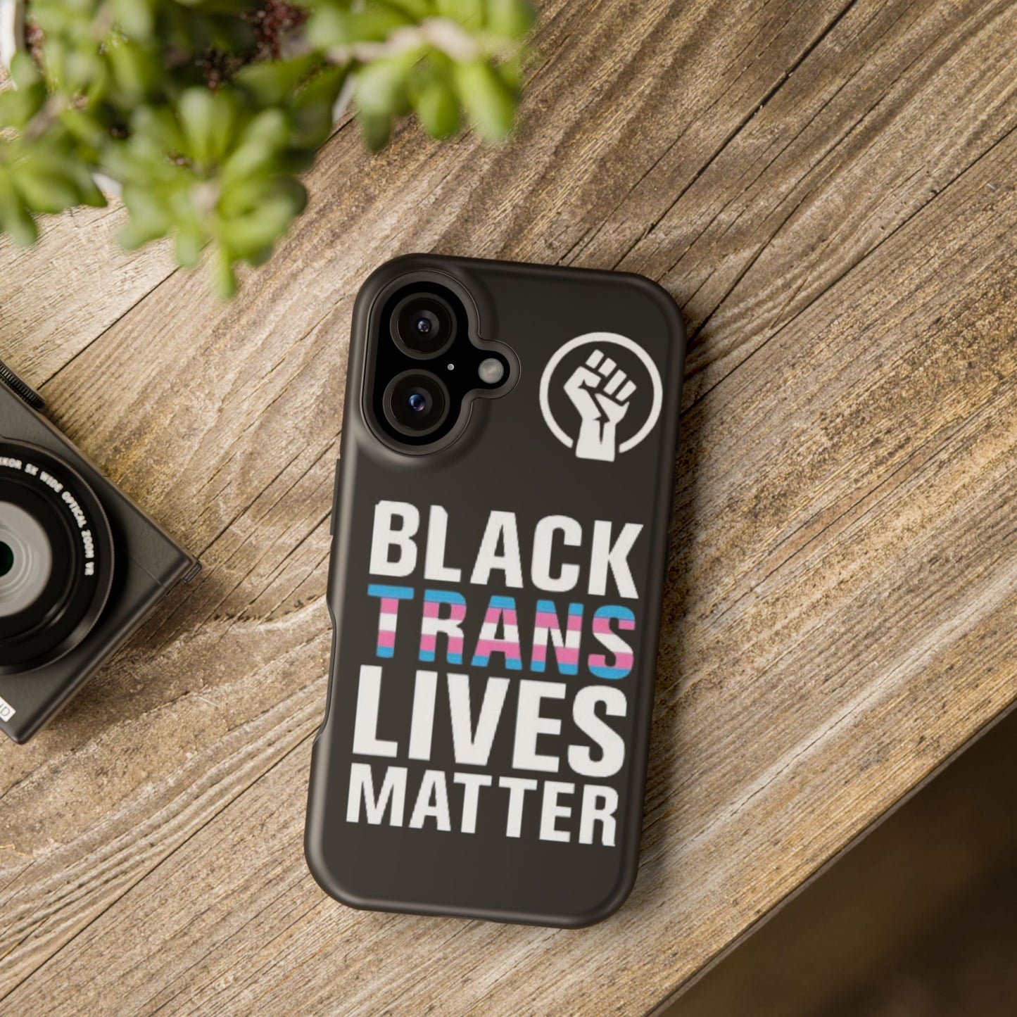 Impact-Resistant Phone Case — “Black Trans Lives Matter” Bold Activist Design