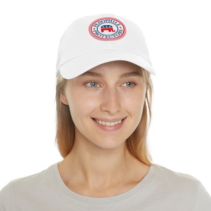 Dad Hat — Round Leather Patch 'Pedophile Protectors' Political Satire Cap