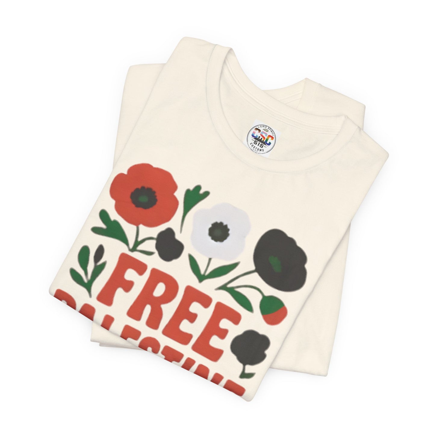 Free Palestine Floral Tee