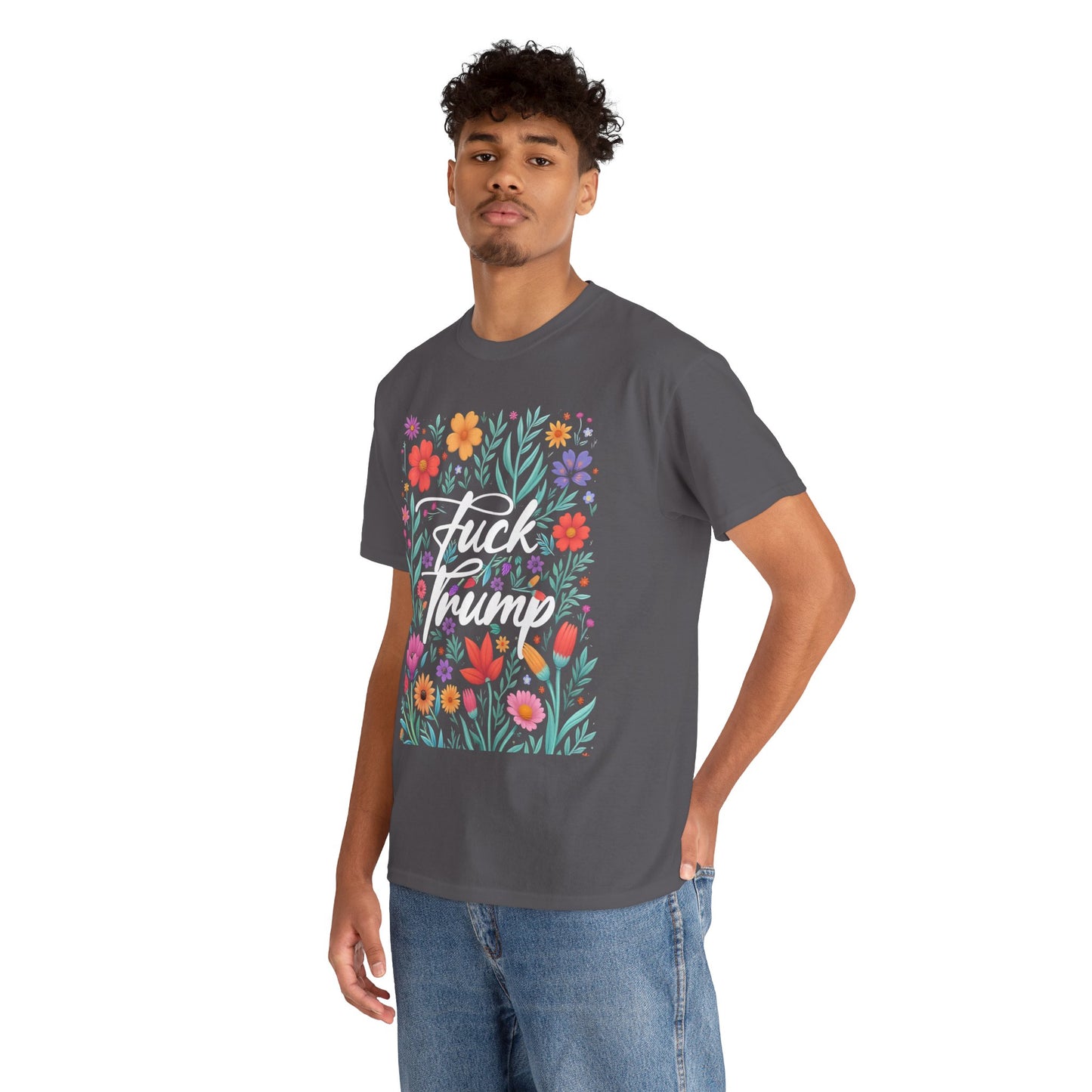 Fuck Trump Floral T-Shirt — Bold Political Statement Tee