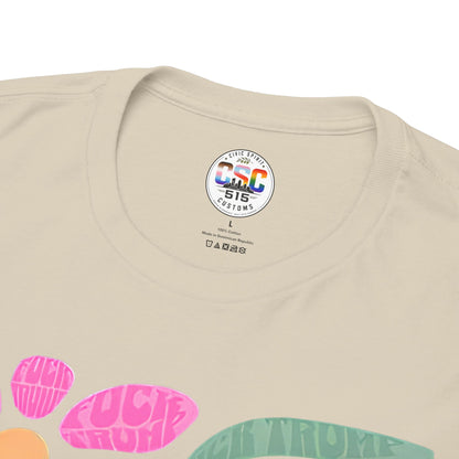 Retro Floral T-Shirt - Pink & Orange Vintage Flower Graphic Tee