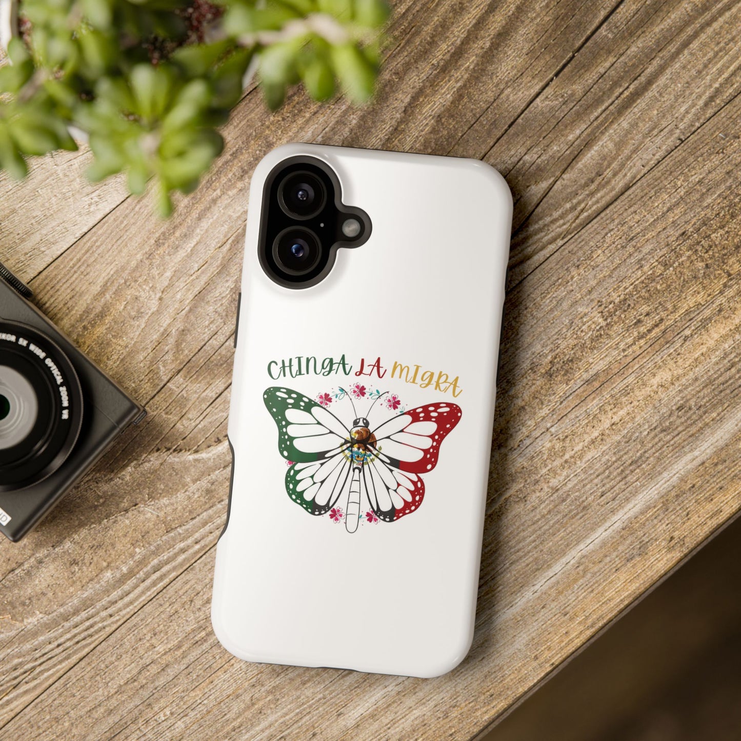 Phone Case — "Chinga La Migra" Mexican Flag Butterfly Impact-Resistant Case