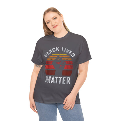 Black Lives Matter Tee — Retro Sunset Fist Protest T-Shirt