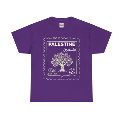 Palestine Stamp Tee — Olive Tree Postage Graphic T-Shirt