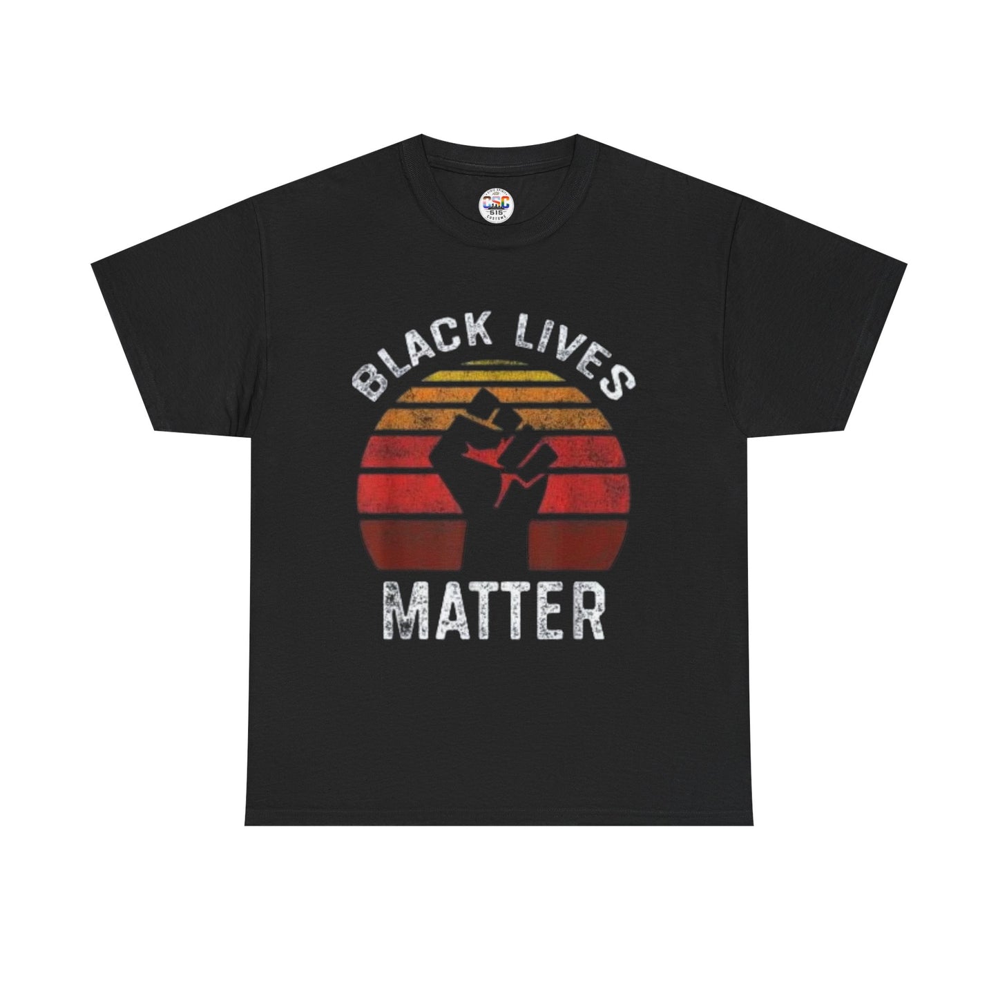Black Lives Matter Tee — Retro Sunset Fist Protest T-Shirt