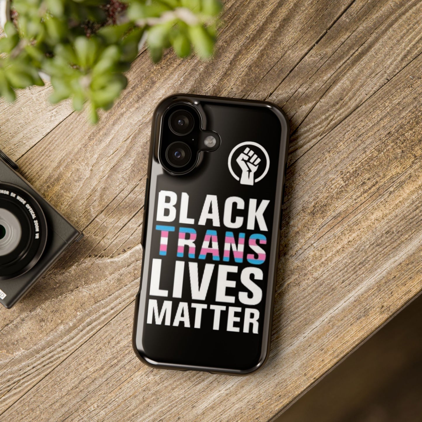 Impact-Resistant Phone Case — “Black Trans Lives Matter” Bold Activist Design