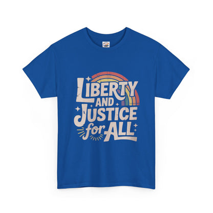 Liberty and Justice for All Tee — Vintage Rainbow Equality T-Shirt