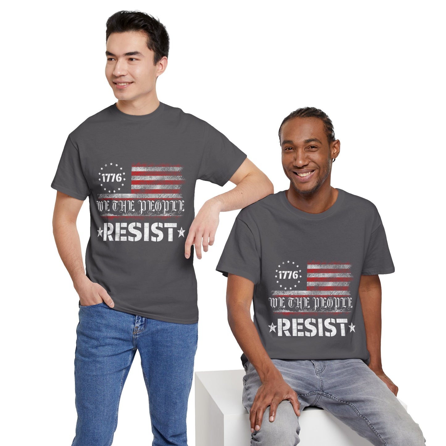 Resist 1776 Tee — 'We The People' Distressed American Flag T-Shirt