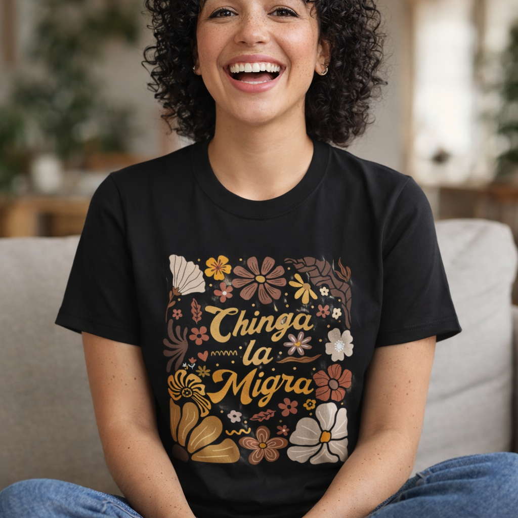 Retro Brown Floral Mexican Pride Tee