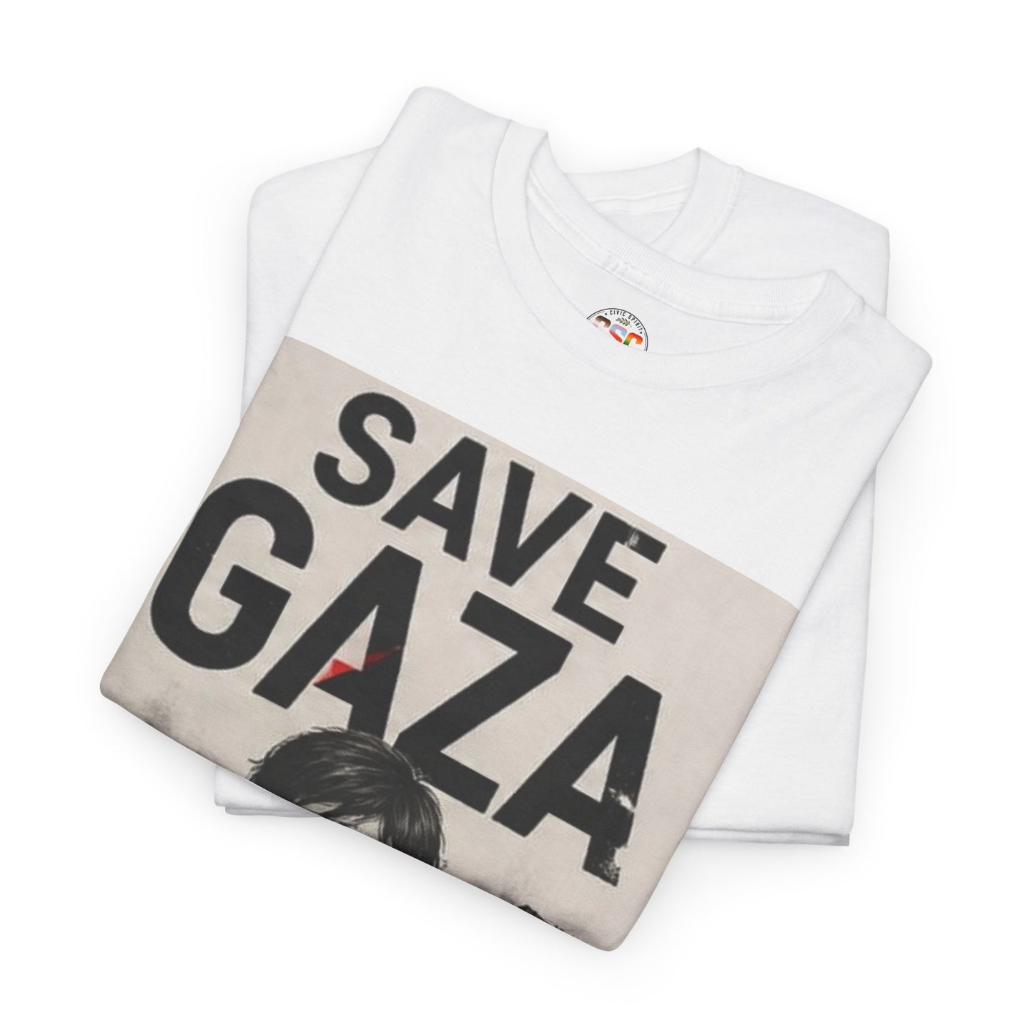 T‑Shirt — "Save Gaza" Protest Tee with Child Illustration (Humanitarian Support)