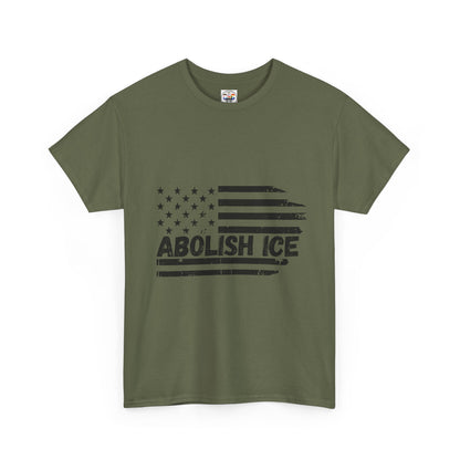 Abolish ICE T-Shirt — Distressed American Flag Protest Tee