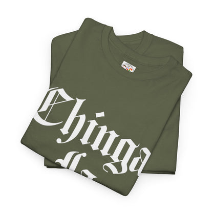 Graphic Tee — "Chinga La Migra" Bold Gothic Statement Shirt