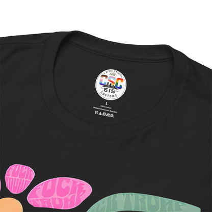 Retro Floral T-Shirt - Pink & Orange Vintage Flower Graphic Tee