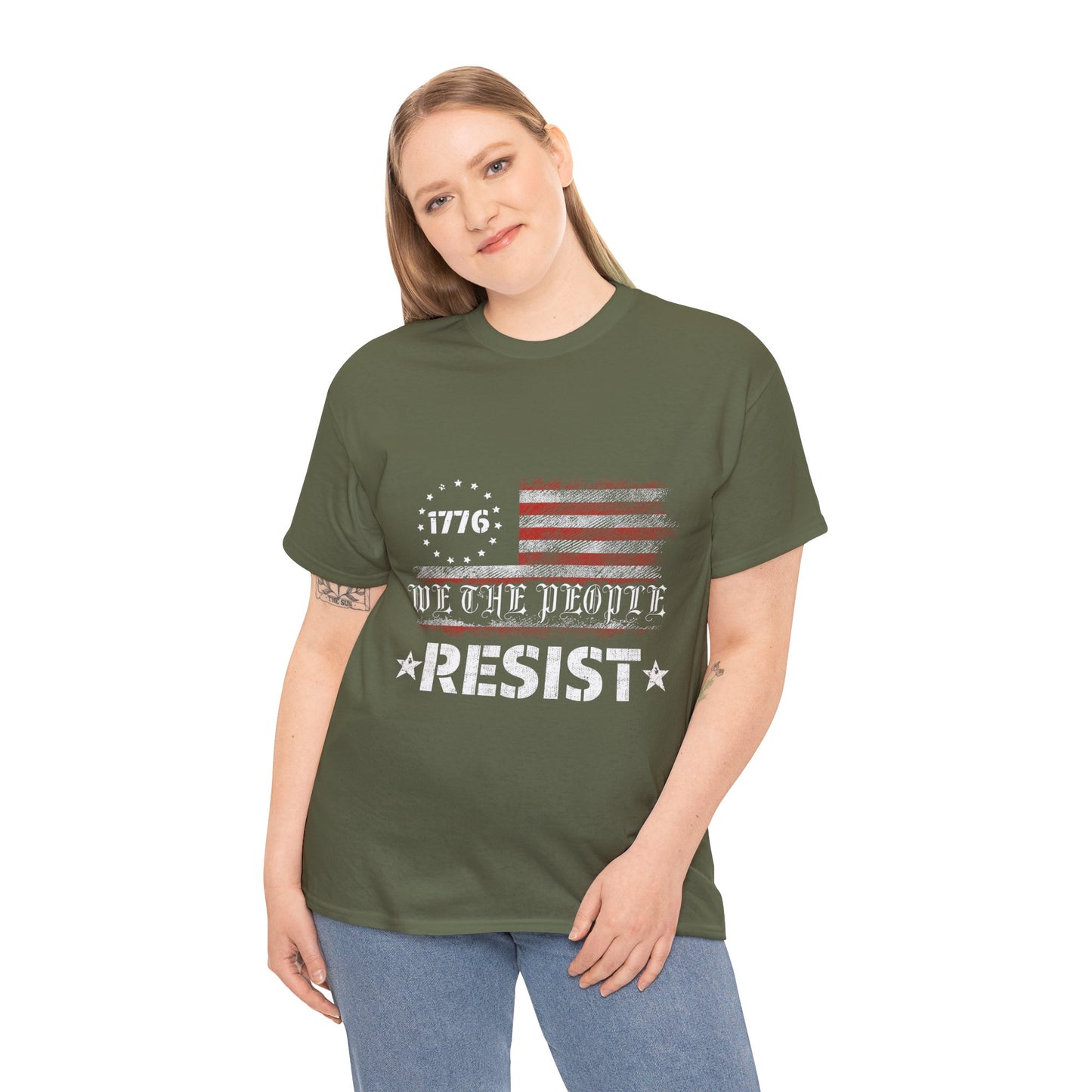 Resist 1776 Tee — 'We The People' Distressed American Flag T-Shirt