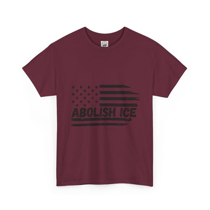 Abolish ICE T-Shirt — Distressed American Flag Protest Tee