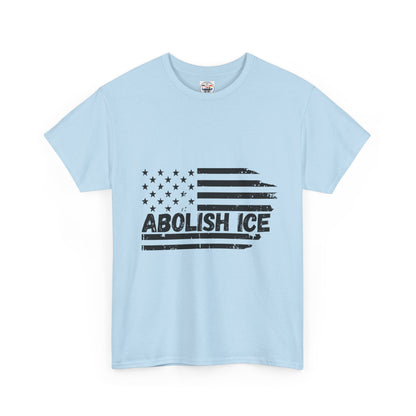 Abolish ICE T-Shirt — Distressed American Flag Protest Tee
