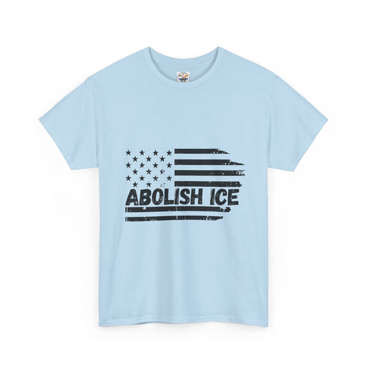 Abolish ICE T-Shirt — Distressed American Flag Protest Tee