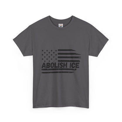 Abolish ICE T-Shirt — Distressed American Flag Protest Tee