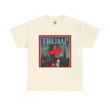 Graphic Tee — Distressed Political Portrait with Red Strike-Through