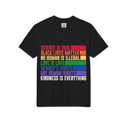 Equality Pride T-Shirt — "Science Is Real, Black Lives Matter" Rainbow Social Justice Tee