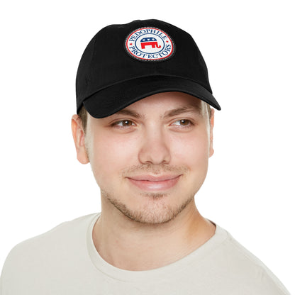 Dad Hat — Round Leather Patch 'Pedophile Protectors' Political Satire Cap