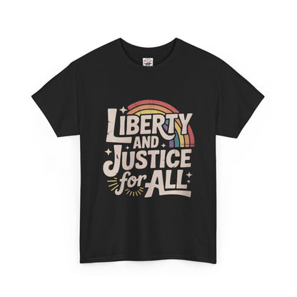 Liberty and Justice for All Tee — Vintage Rainbow Equality T-Shirt