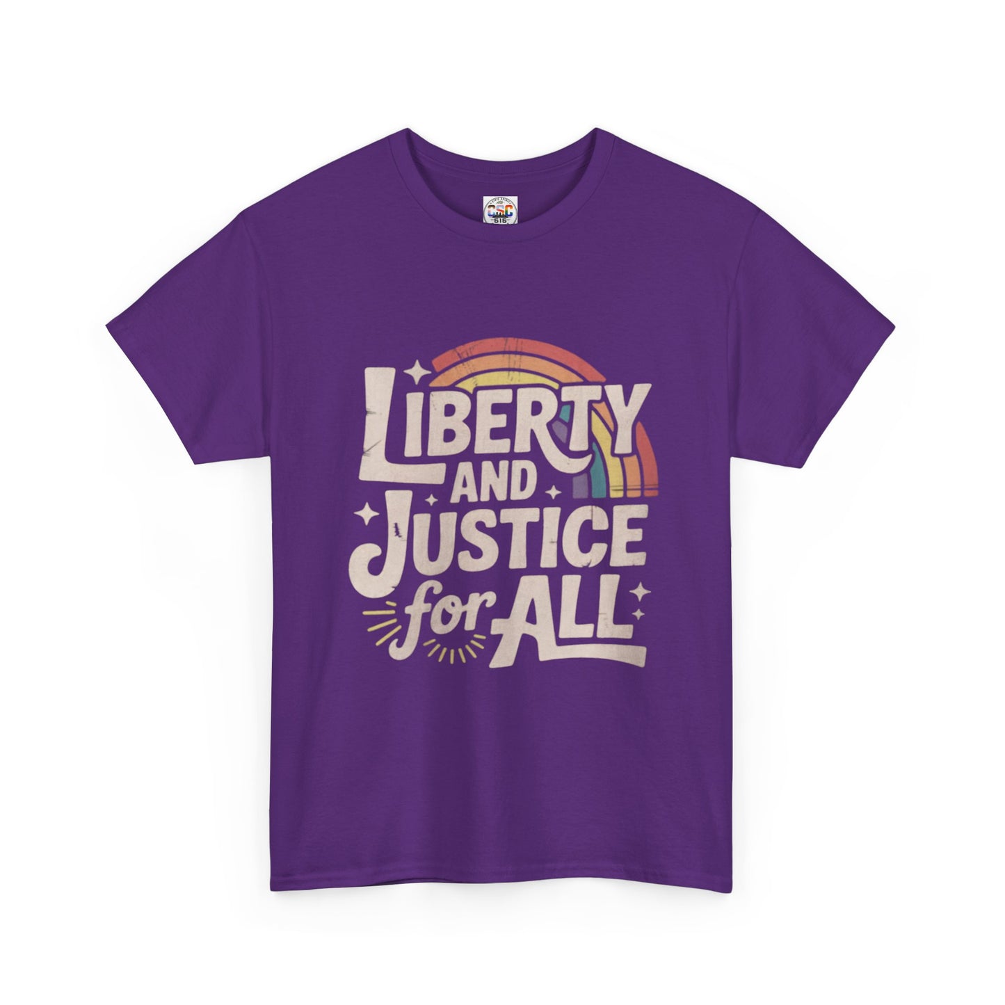 Liberty and Justice for All Tee — Vintage Rainbow Equality T-Shirt