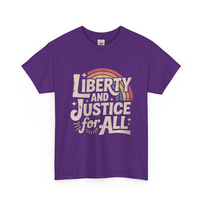 Liberty and Justice for All Tee — Vintage Rainbow Equality T-Shirt