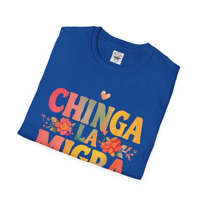 Chinga La Migra Floral T-Shirt – Bold Spanish Protest Tee