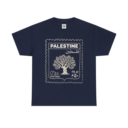 Palestine Stamp Tee — Olive Tree Postage Graphic T-Shirt