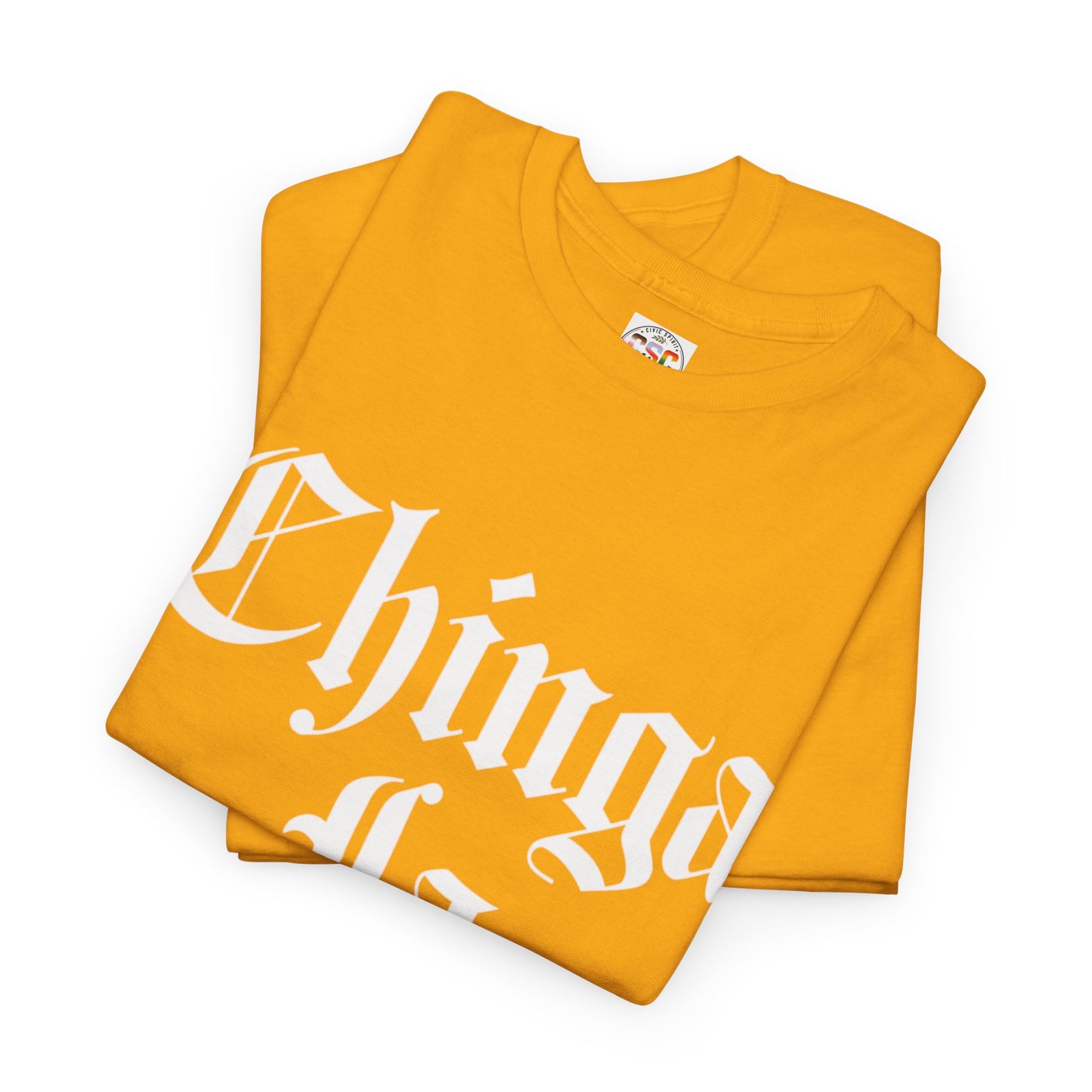 Graphic Tee — "Chinga La Migra" Bold Gothic Statement Shirt