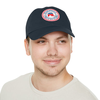 Dad Hat — Round Leather Patch 'Pedophile Protectors' Political Satire Cap