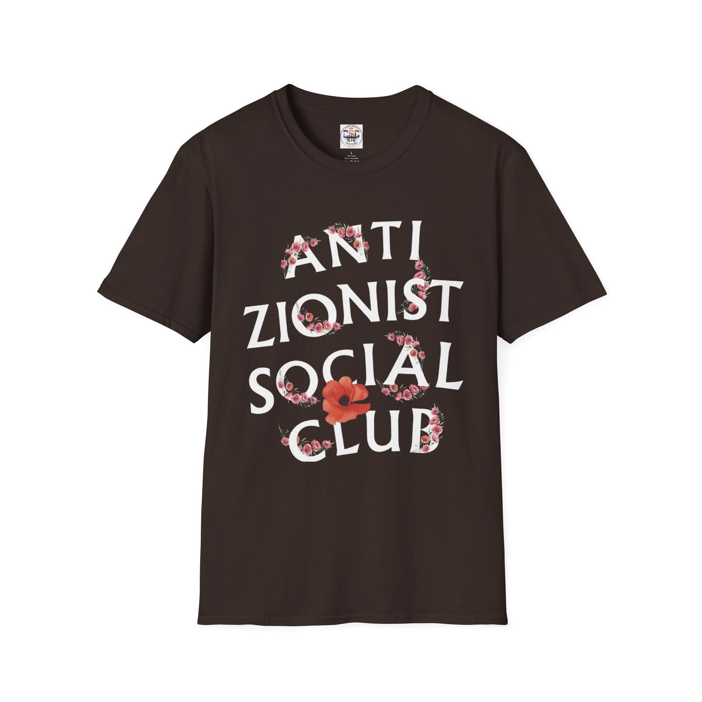 Anti Zionist Social Club T-Shirt — Floral Protest Graphic Tee