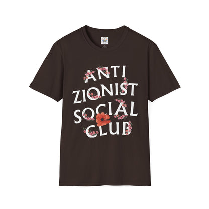 Anti Zionist Social Club T-Shirt — Floral Protest Graphic Tee