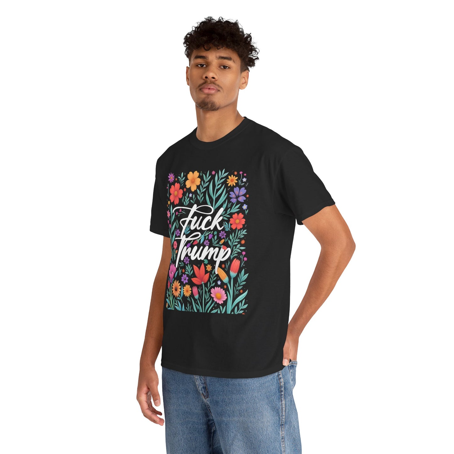 Fuck Trump Floral T-Shirt — Bold Political Statement Tee