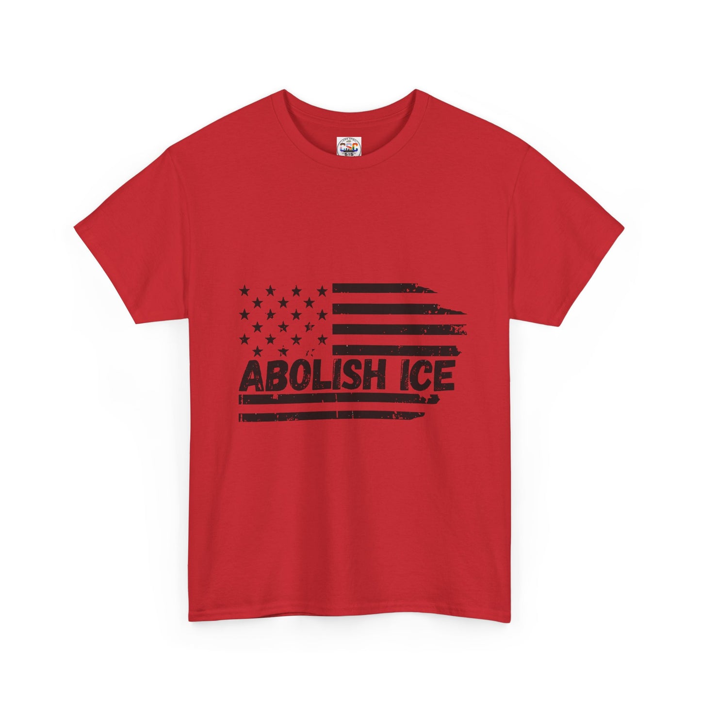Abolish ICE T-Shirt — Distressed American Flag Protest Tee